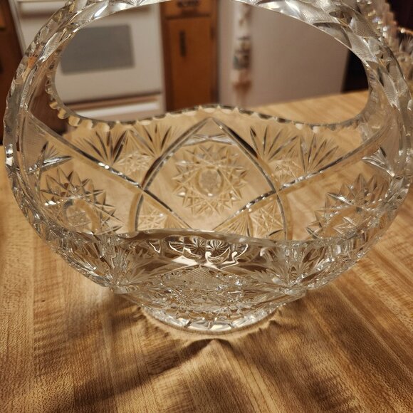 Vintage Cut Glass Basket - Picture 3 of 3